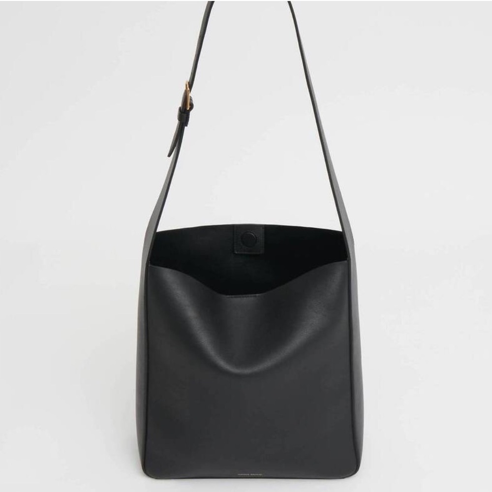 Mansur Gavriel Black Leather Box Tote - Picture 2 of 3